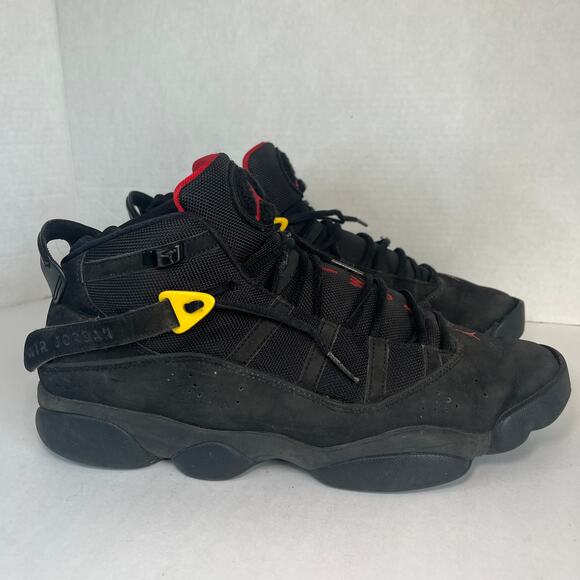 Nike Air Jordan 6 Rings Black Red Sulfur Basketball Shoes Men's Size 13 - Picture 1 of 11